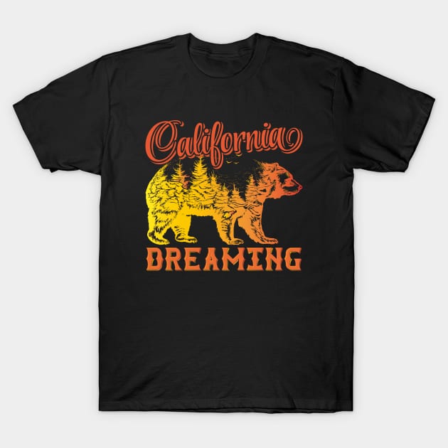 California Dreaming Bear T-Shirt by Dreaming Olga